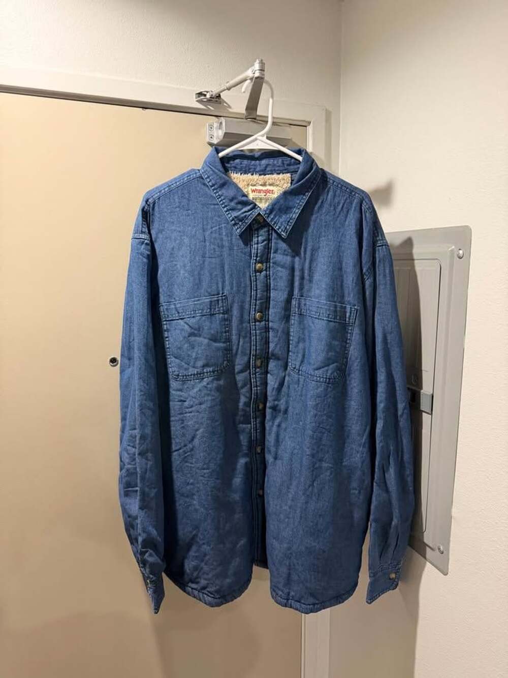 Wrangler Authentics Sherpa Lined Denim Shirt Jacket - XL - Indigo